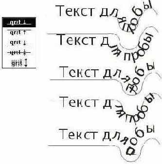 Альтернативы списка положения по вертикали и соответствующие им варианты размещения